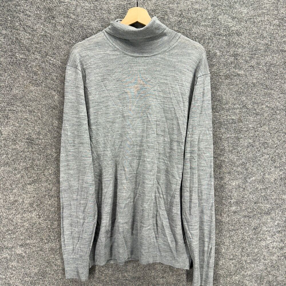 Uniqlo Sweater Pullover Women XL Gray Knit Turtleneck Long Sleeve Wool Casual